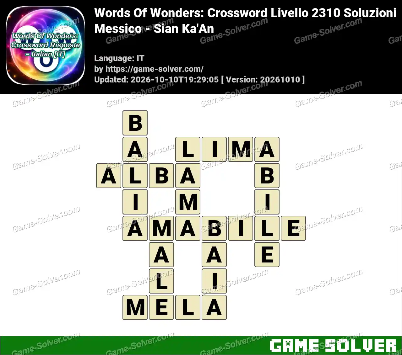 Words Of Wonders: Crossword Livello 2310 Soluzioni – Messico – Sian Ka’An